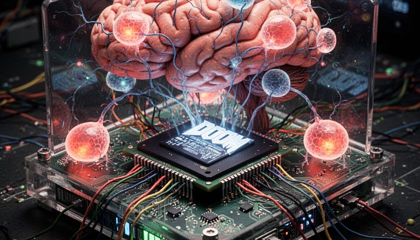 Biologický počítač vybavený ľudskými bunkami sa naučil hrať DOOM